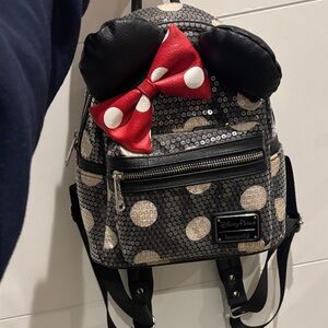 Loungefly Black and Cream Sequin Backpack